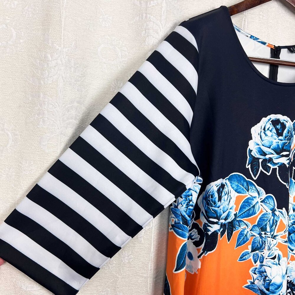 Eloquii mixed-print stretch jersey midi dress - Picture 3 of 9